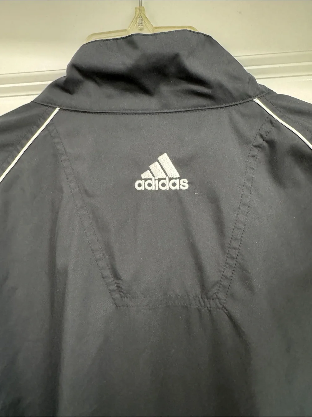 adidas Black Men's Lightweight Windbreaker with Reflective Trim; size XL